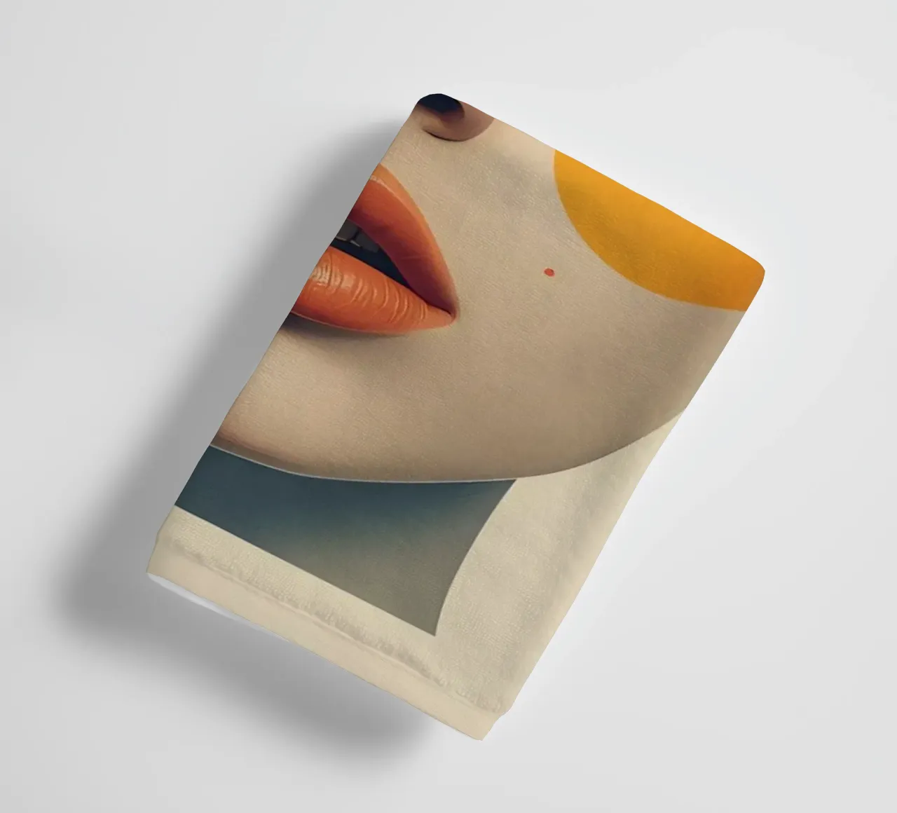 Woman's Face with Geometric Color Blocks towel by DesignDoodle