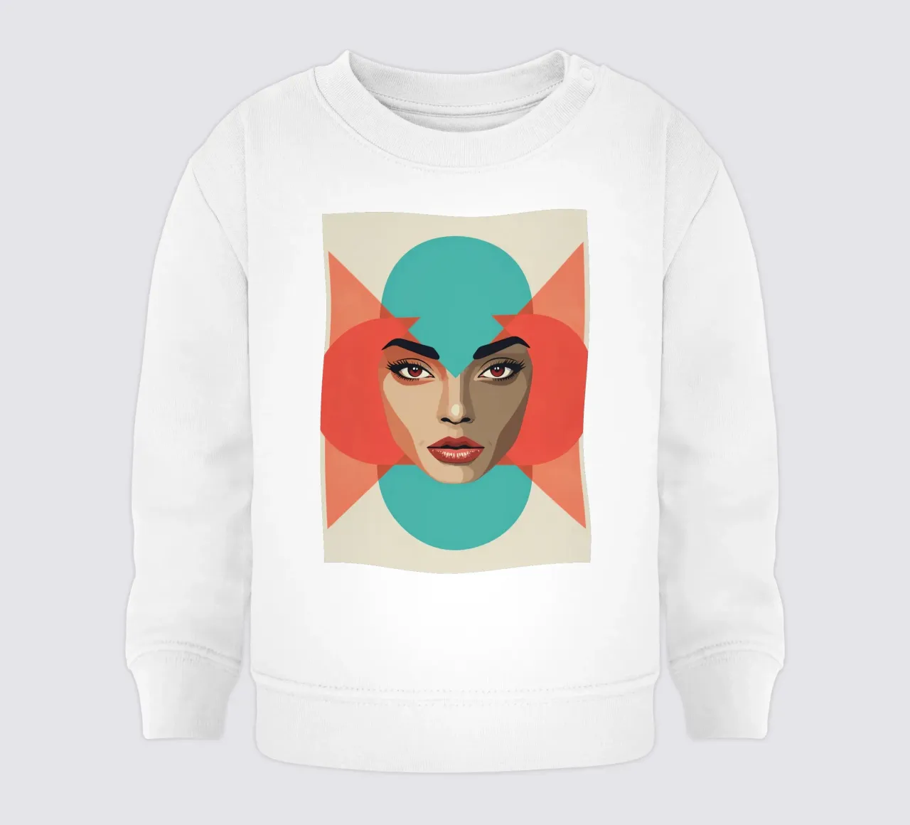 Volto di donna con sovrapposizioni geometriche forme astratte felpa neonato da DesignDoodle