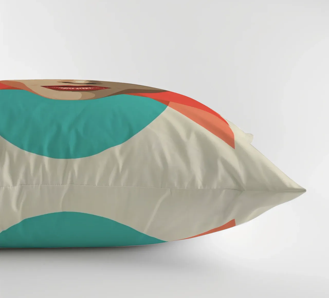 Volto di donna con sovrapposizioni geometriche forme astratte cuscino da DesignDoodle