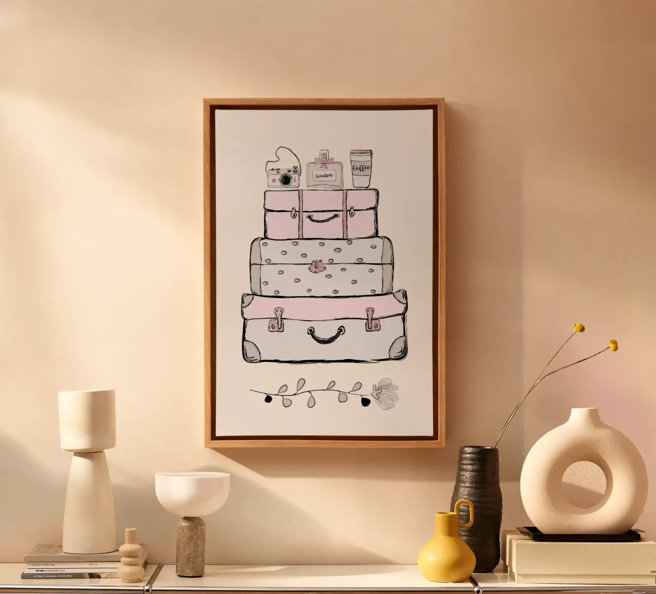 Parisian Travel Stack canvas met Baklijst van vintageshop