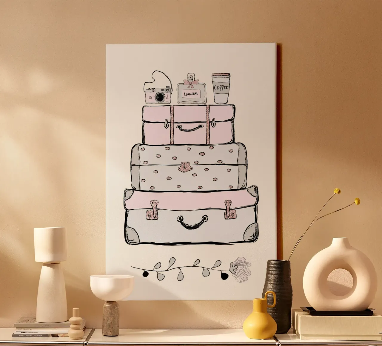 Parisian Travel Stack canvas met Baklijst van vintageshop