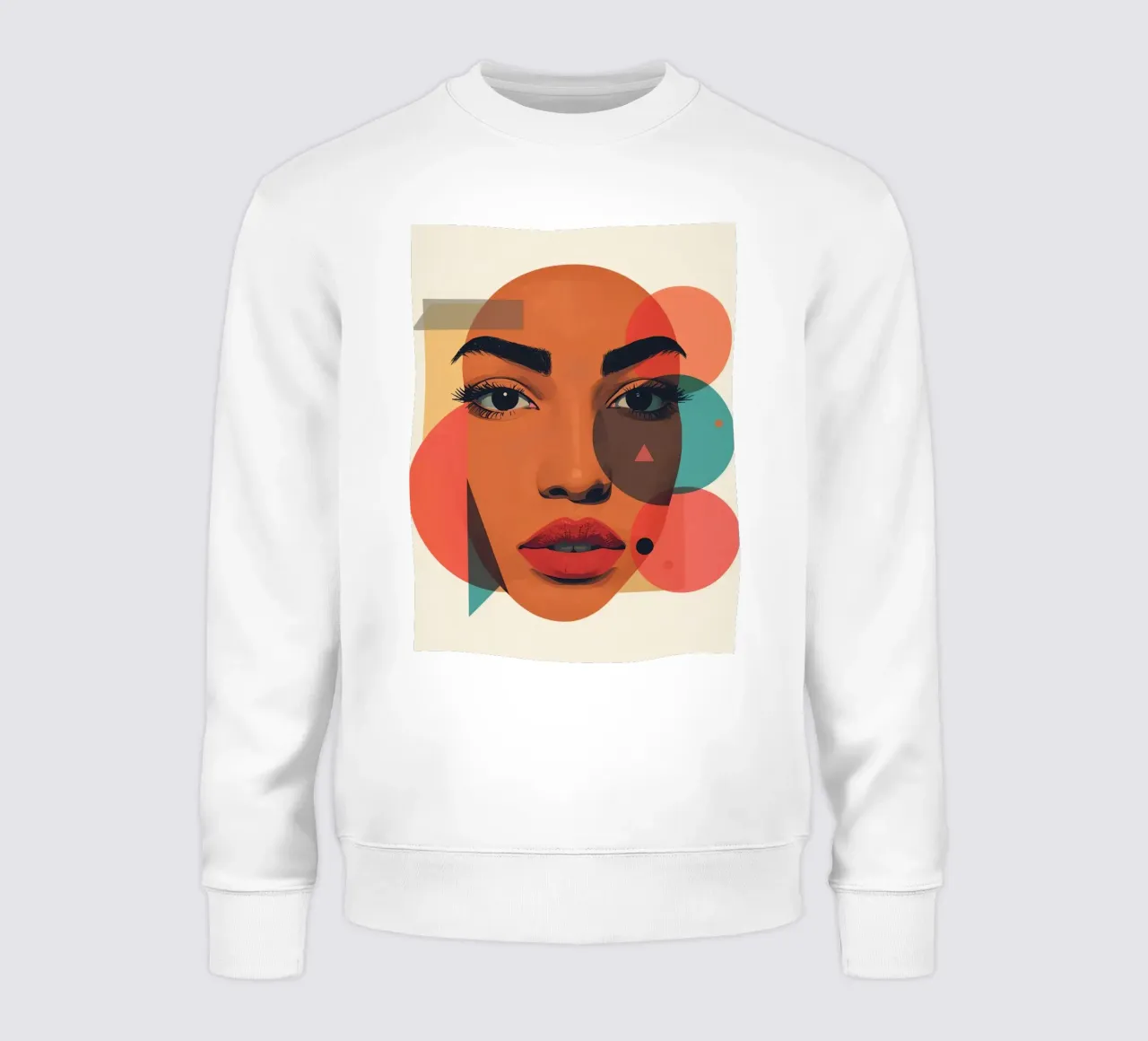 Volto di donna con sovrapposizione di forme geometriche felpa da DesignDoodle