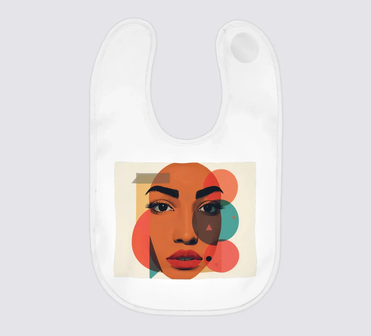 Volto di donna con sovrapposizione di forme geometriche bavaglino da DesignDoodle