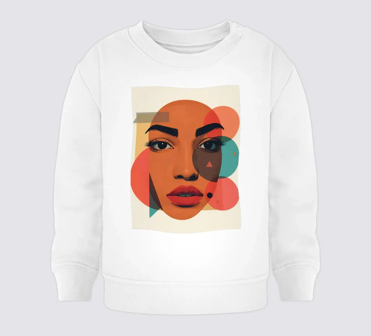 Volto di donna con sovrapposizione di forme geometriche felpa neonato da DesignDoodle