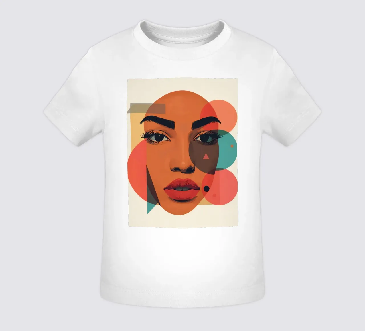 Volto di donna con sovrapposizione di forme geometriche maglietta neonato da DesignDoodle