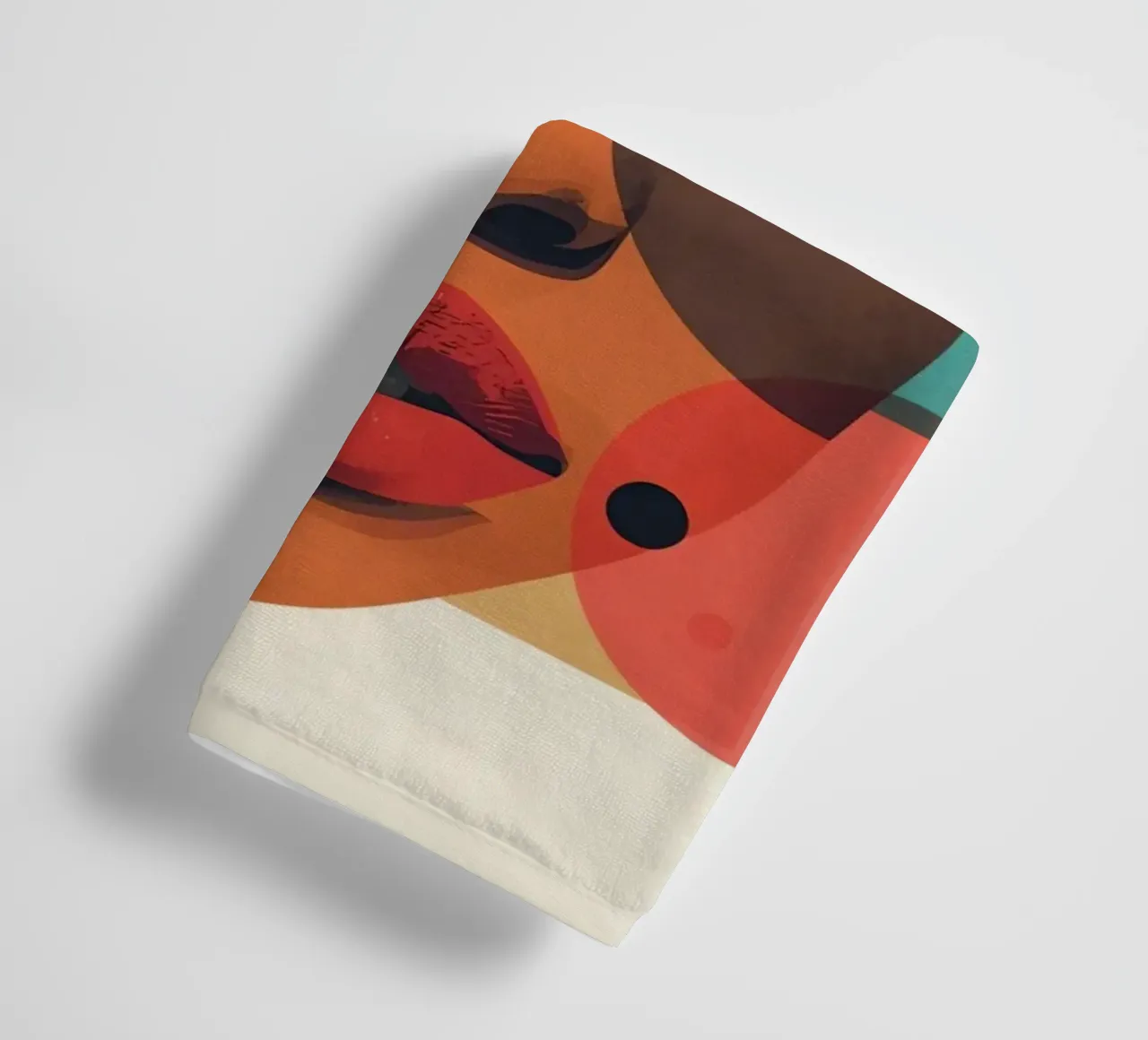 Volto di donna con sovrapposizione di forme geometriche asciugamano da bagno da DesignDoodle