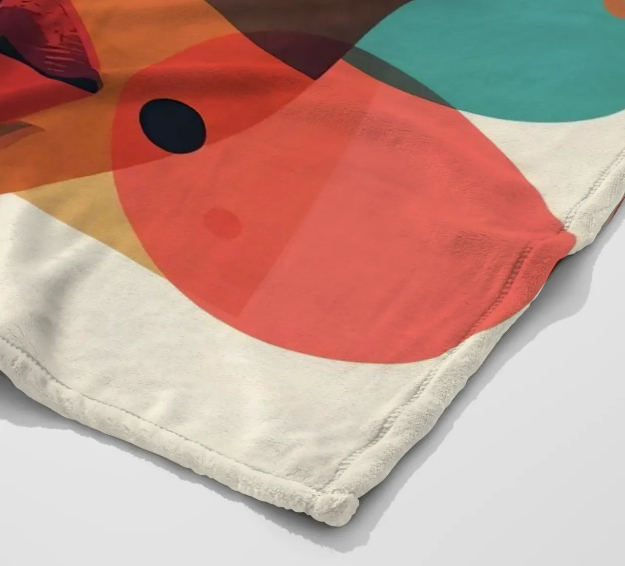 Volto di donna con sovrapposizione di forme geometriche coperta in pile da DesignDoodle