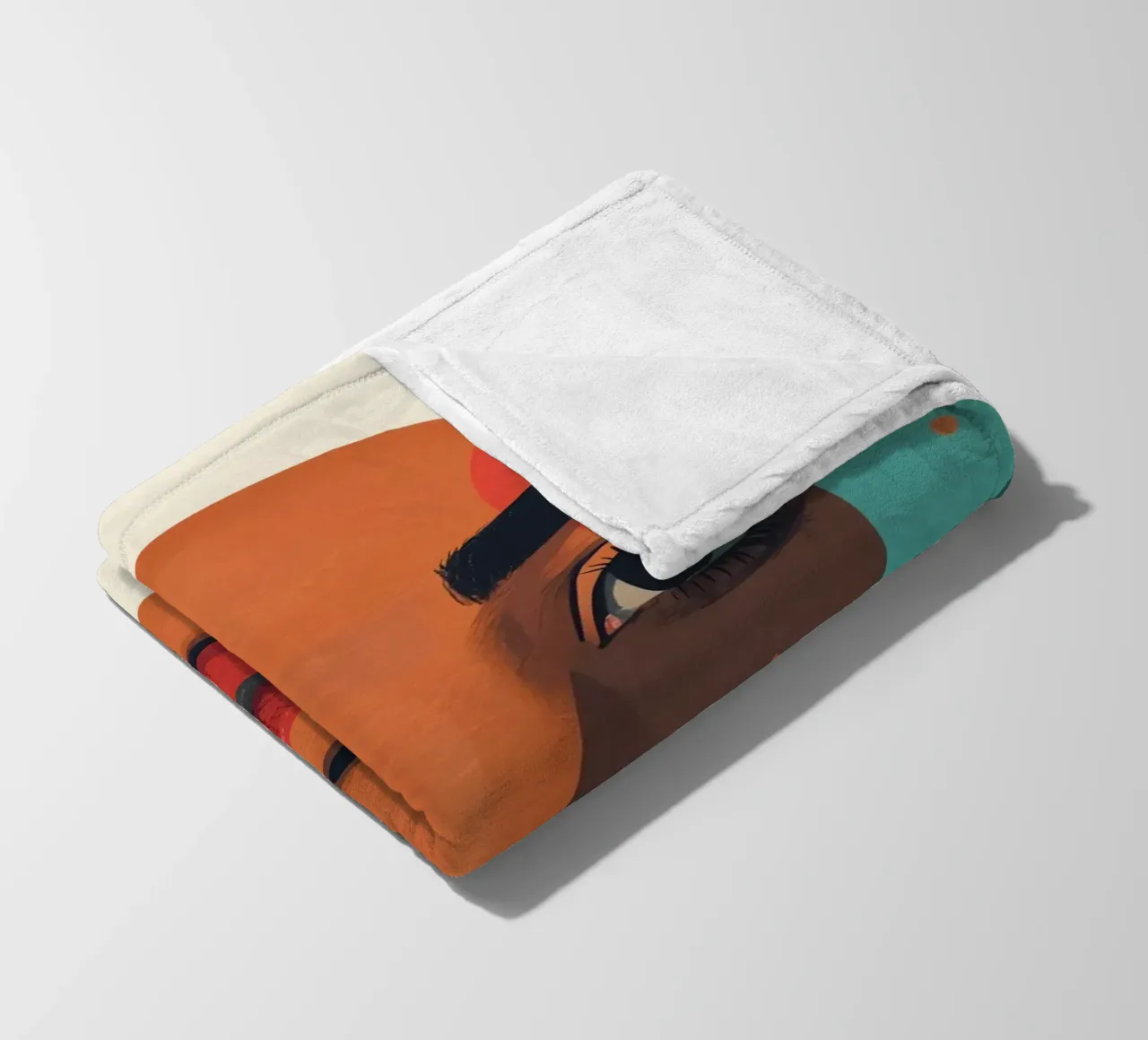 Volto di donna con sovrapposizione di forme geometriche coperta in pile da DesignDoodle