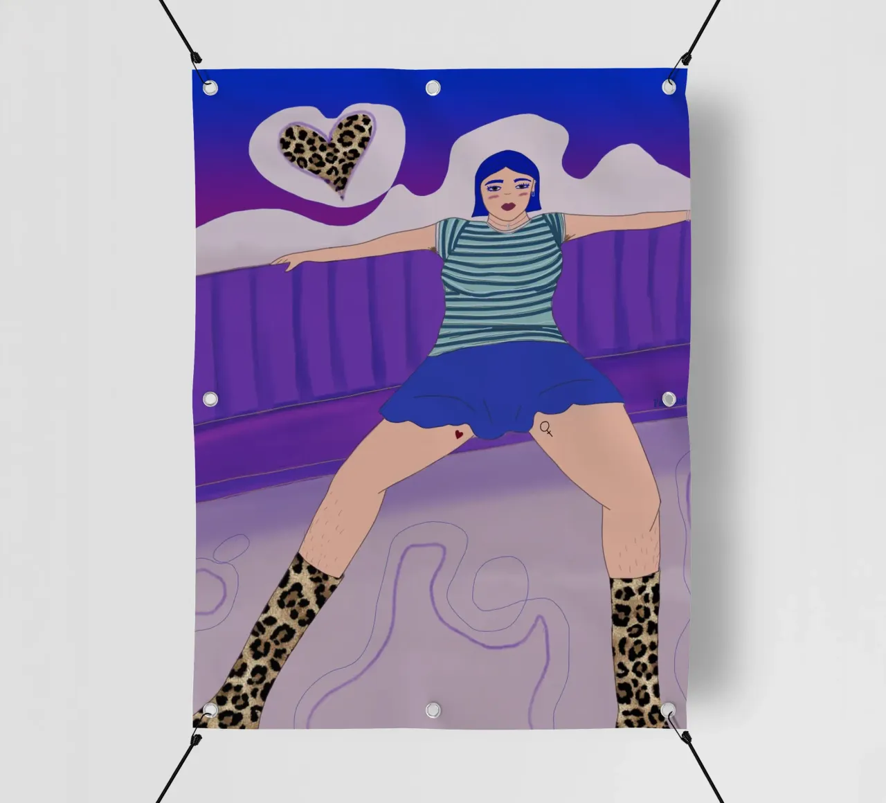 Manspreading telo in pvc da Femlouise.illustrations