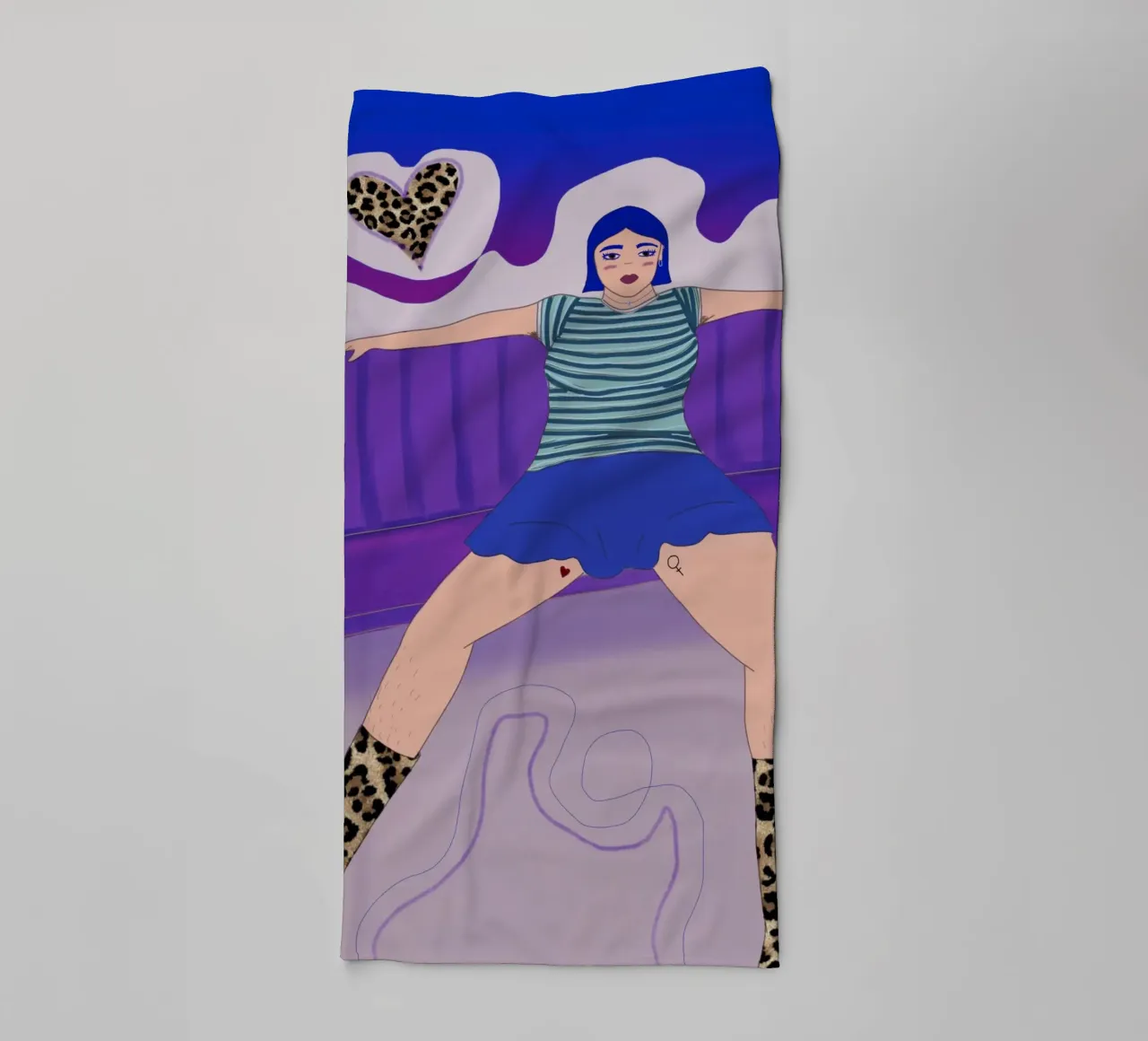 Manspreading asciugamano da bagno da Femlouise.illustrations