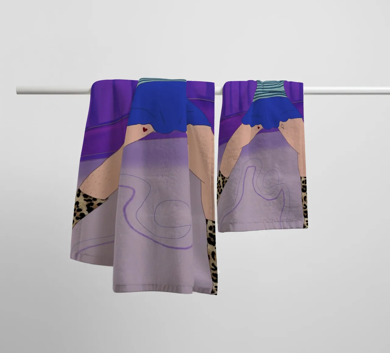 Manspreading asciugamano da bagno da Femlouise.illustrations