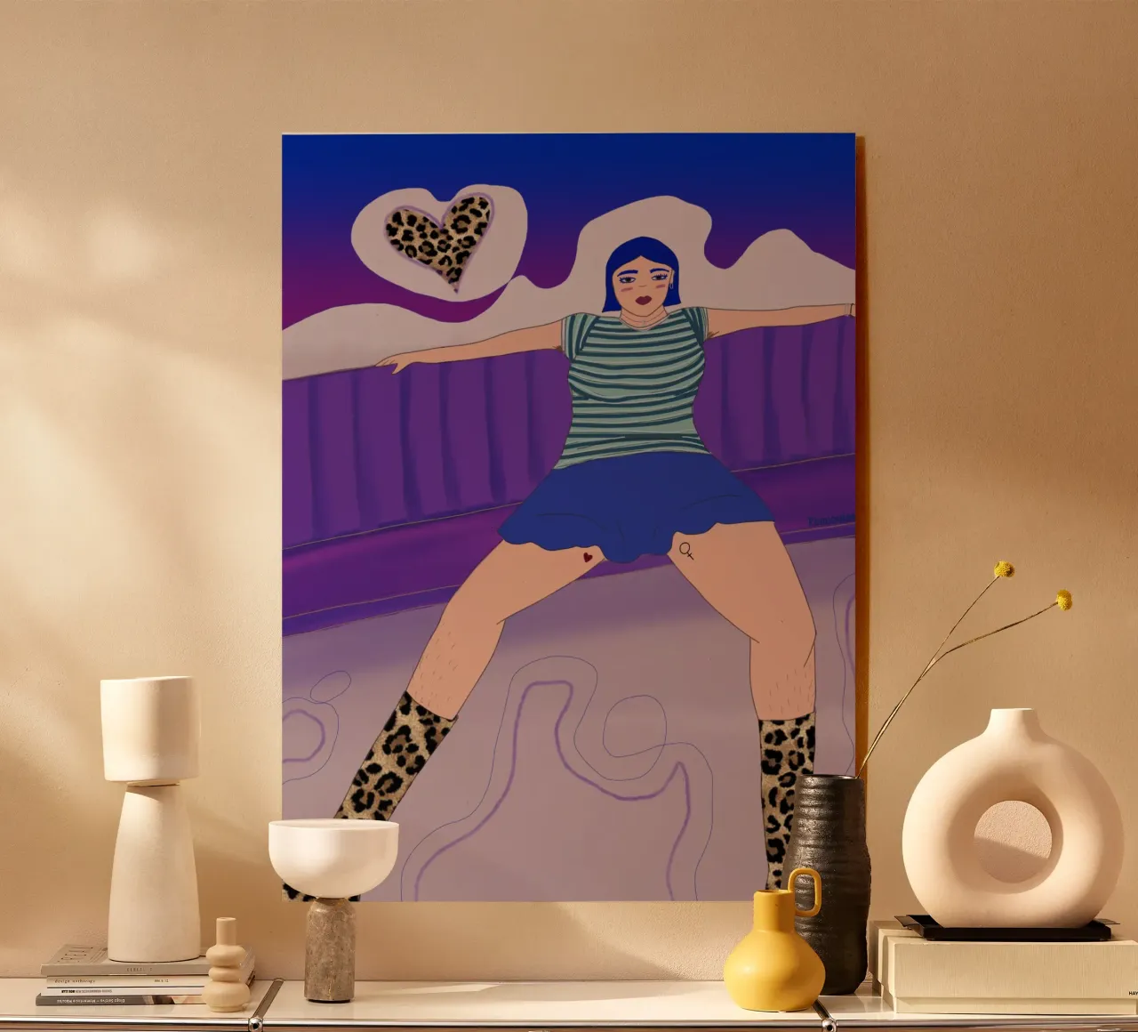 Manspreading plexiglass da Femlouise.illustrations