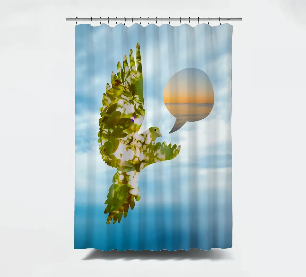 Colomba della pace - sentimenti di pace tenda da doccia da undarstellbar Christliche Poster