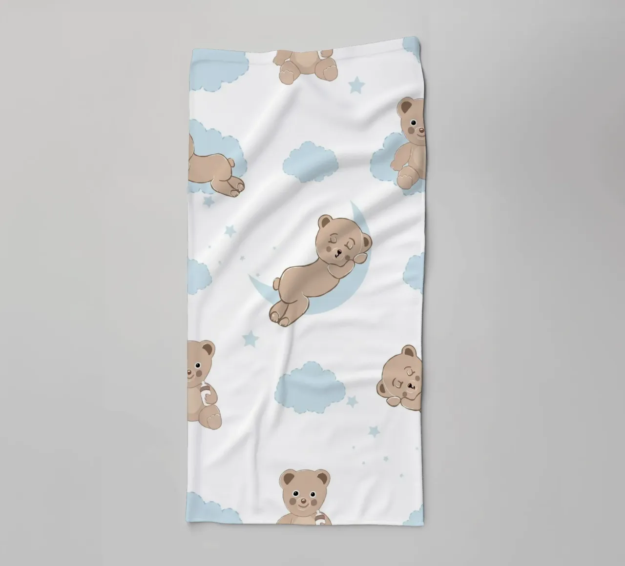 Cute bears with clouds towel by gulsengunel