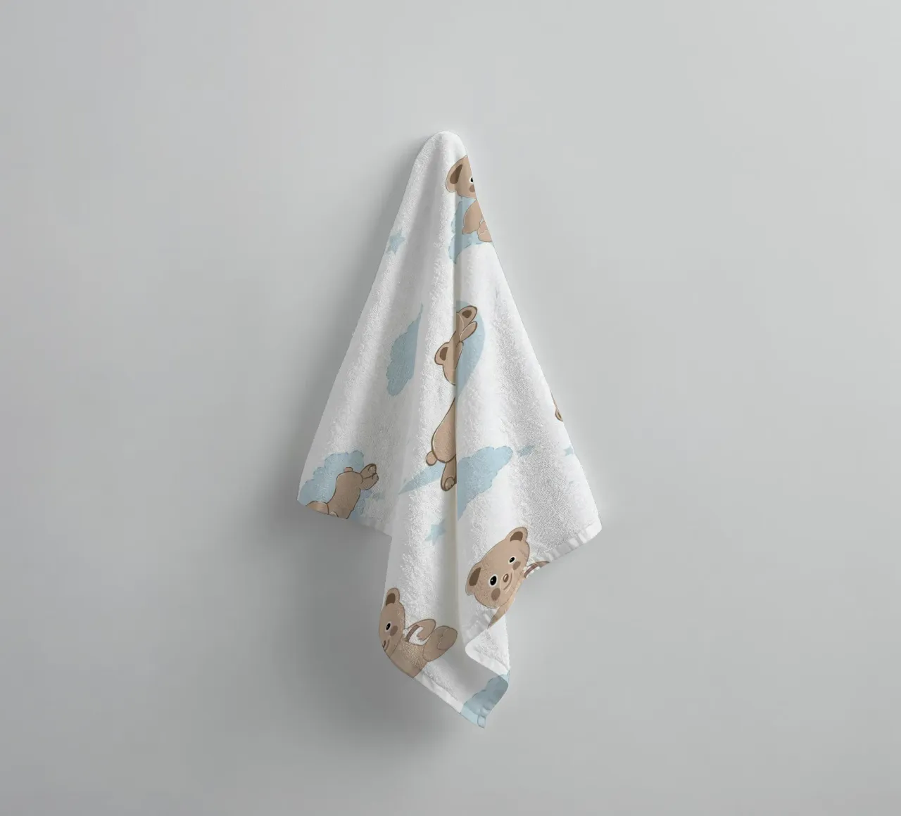 Cute bears with clouds towel by gulsengunel