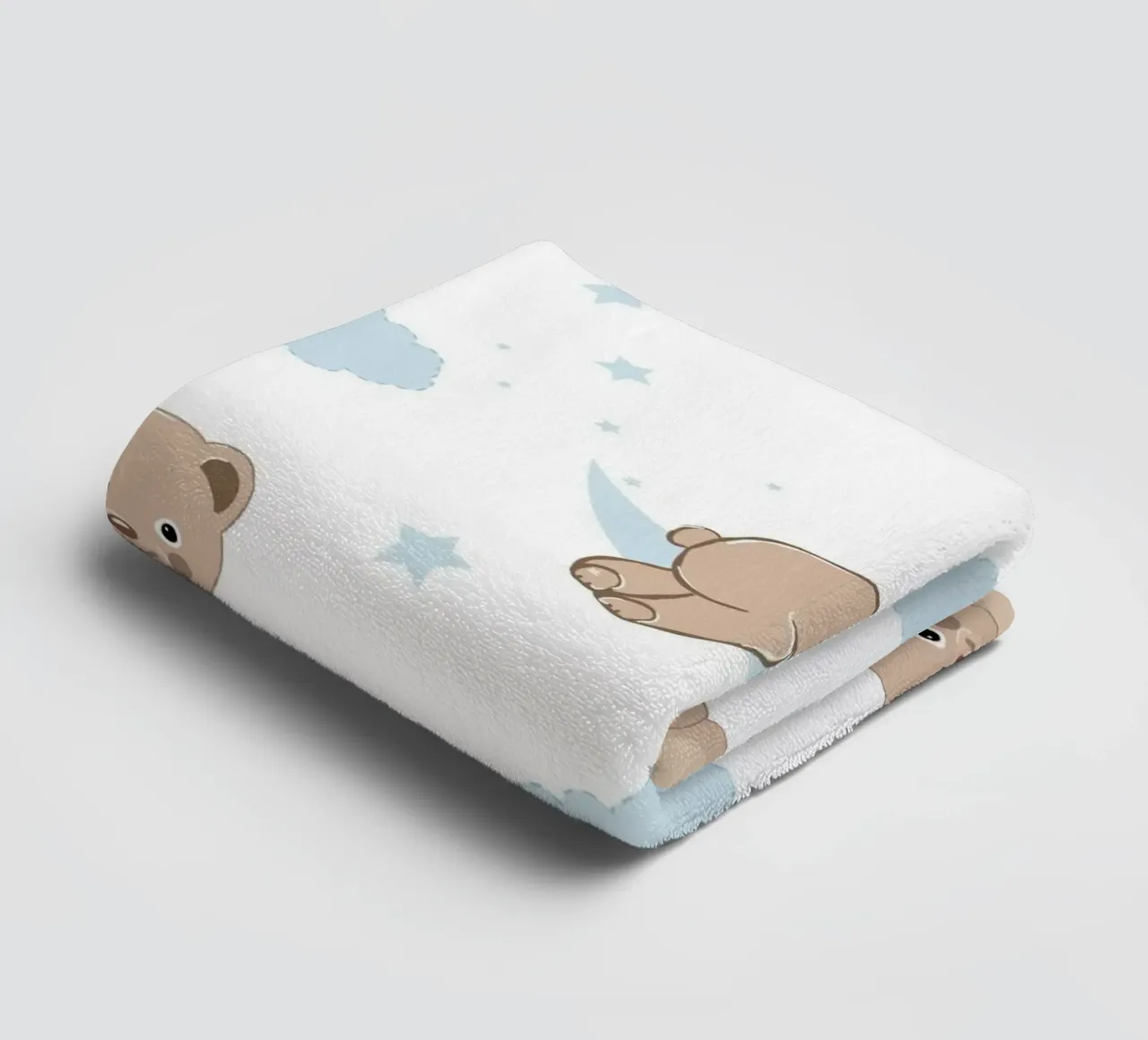 Cute bears with clouds towel by gulsengunel