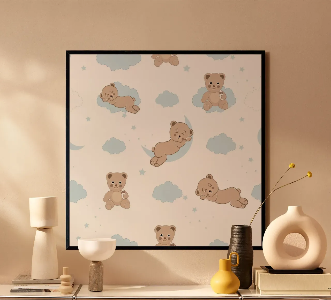 Simpatici orsetti con le nuvole poster da gulsengunel