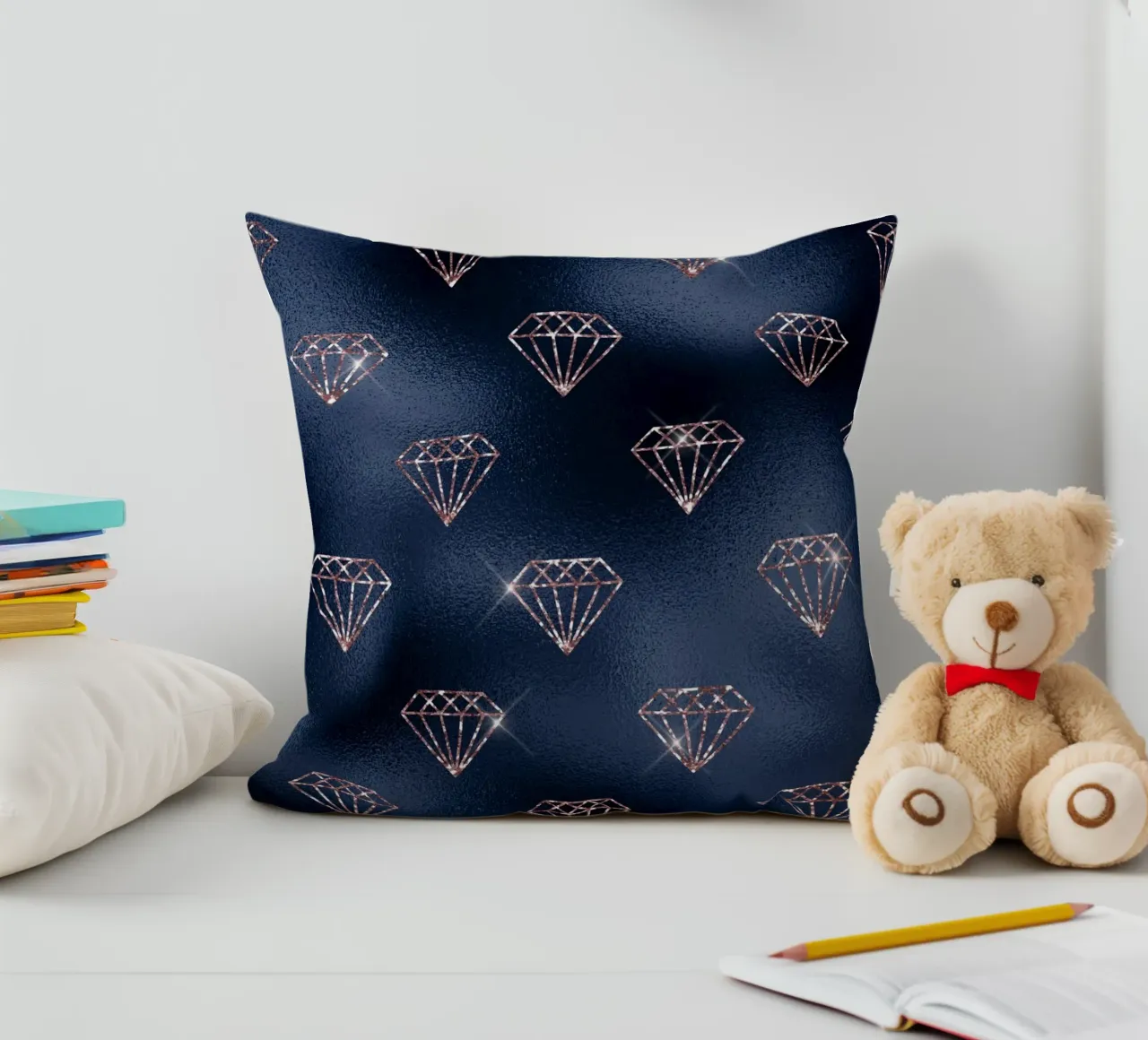 Blush & Navy 2 cuscino da Yaso Design & Art