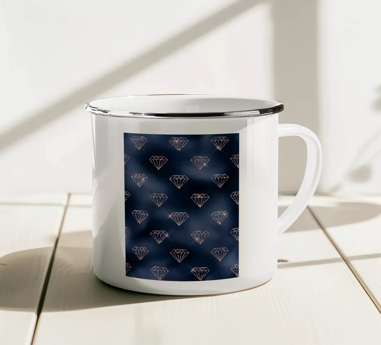 Blush & Navy 2 tazza in smalto da Yaso Design & Art