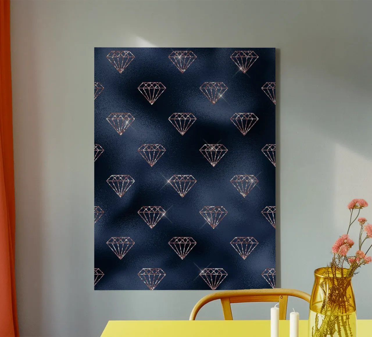 Blush & Navy 2 tela con Cornice a cassetta da Yaso Design & Art