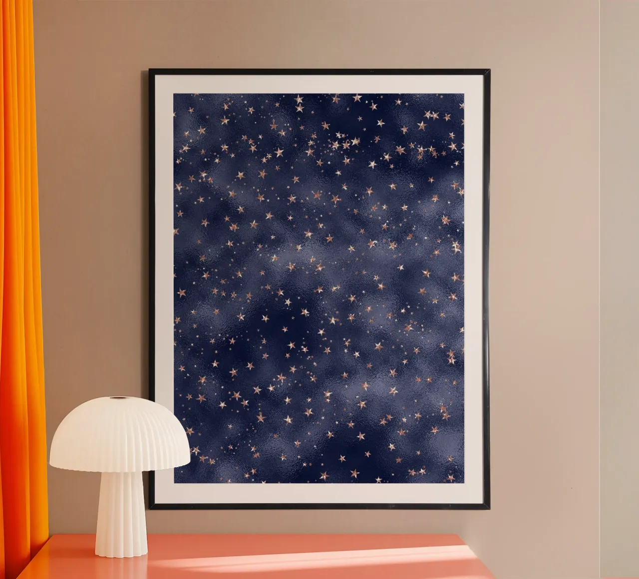 Blush & Navy 4 poster con telaio in legno da Yaso Design & Art