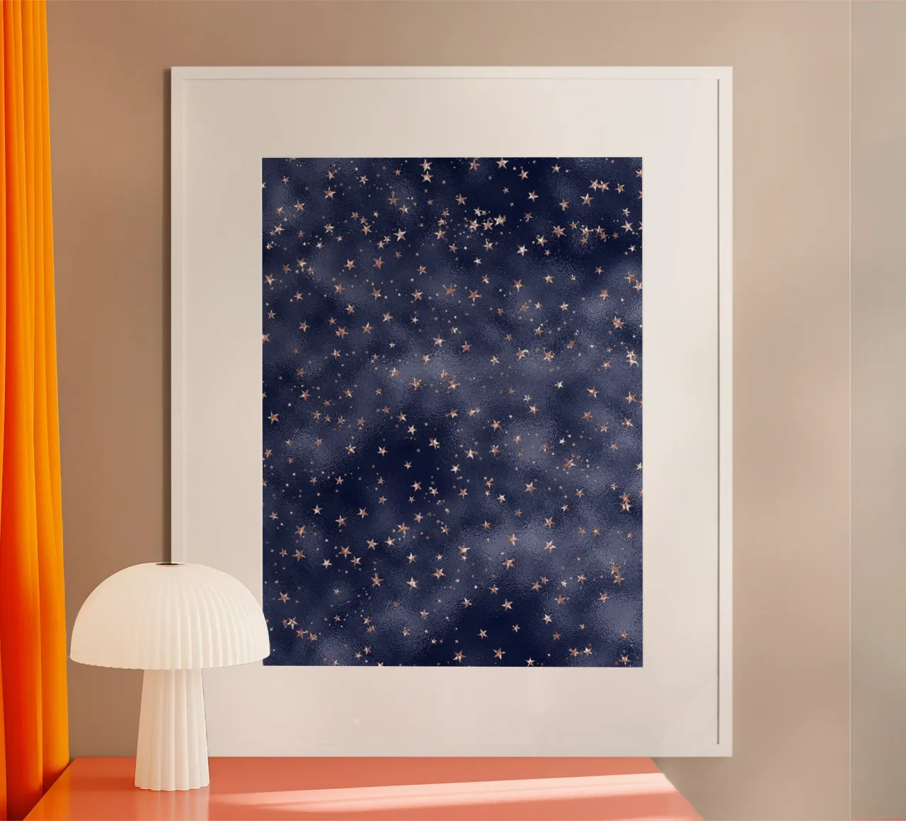 Blush & Navy 4 poster con telaio in legno da Yaso Design & Art