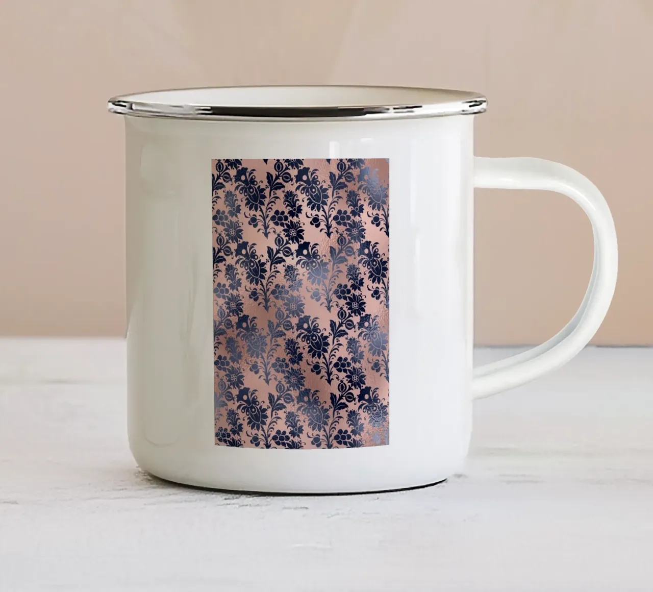 Blush & Navy 6 tazza in smalto da Yaso Design & Art