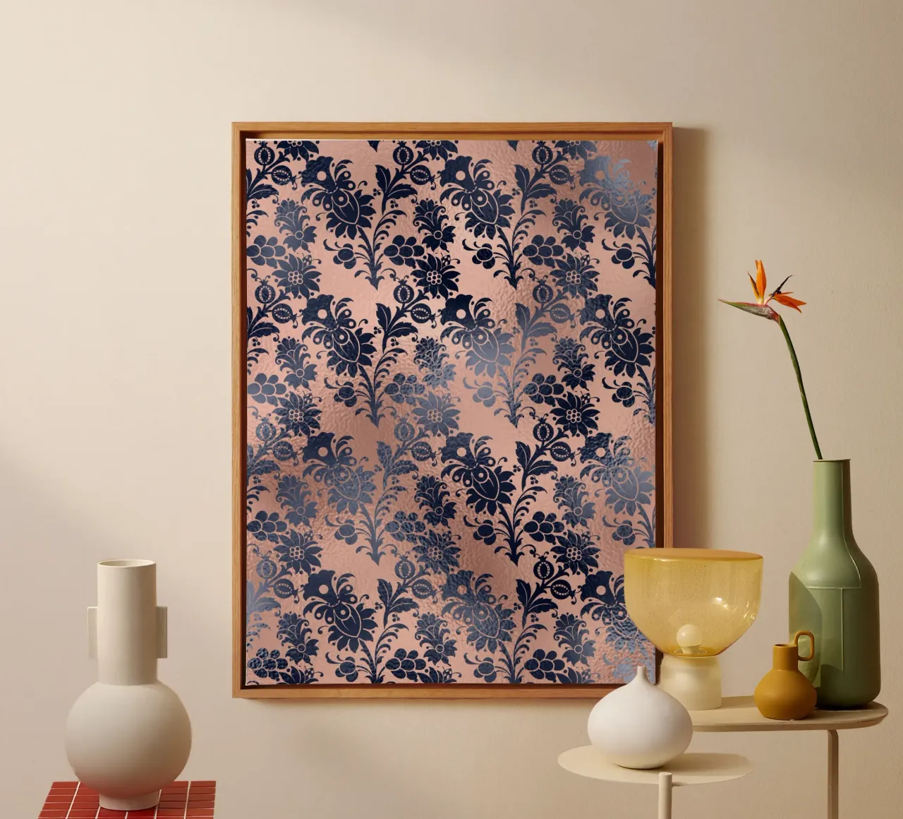 Blush & Navy 6 tela con Cornice a cassetta da Yaso Design & Art