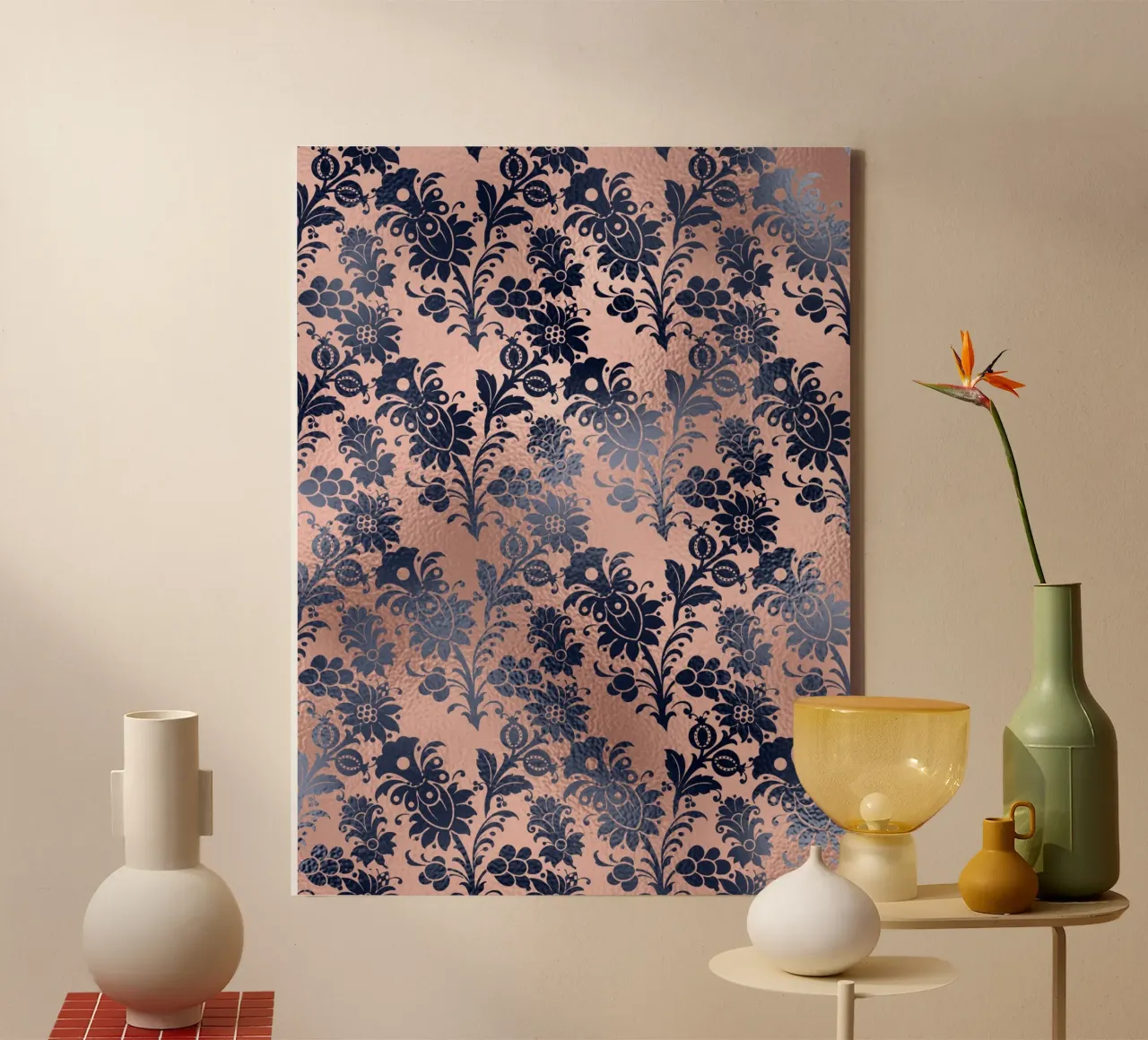 Blush & Navy 6 tela con Cornice a cassetta da Yaso Design & Art