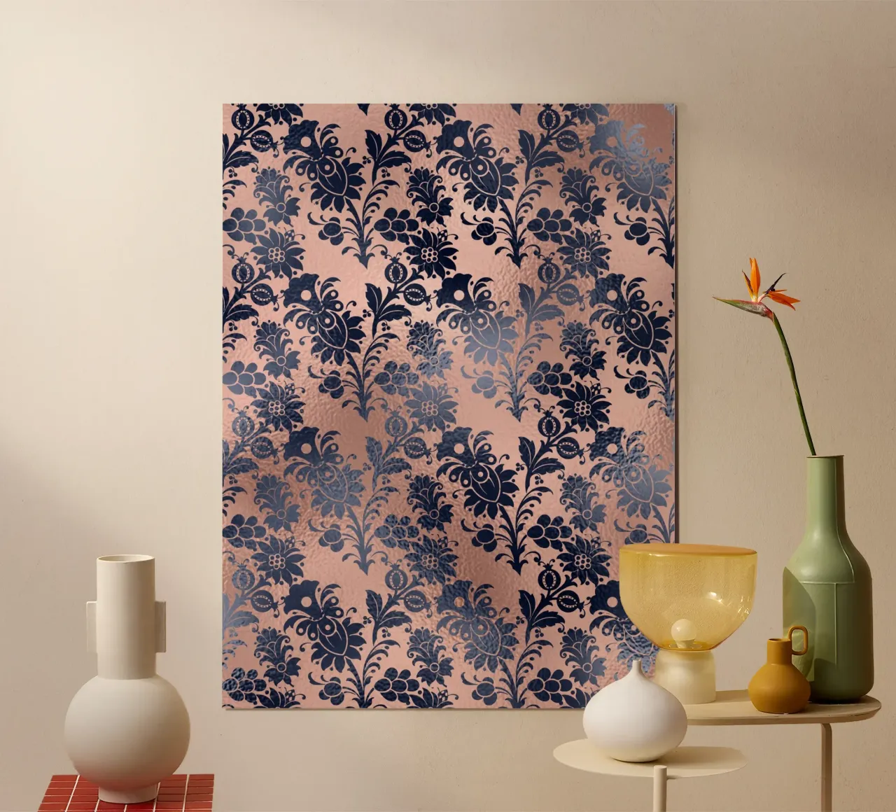 Blush & Navy 6 poster con telaio in alluminio da Yaso Design & Art