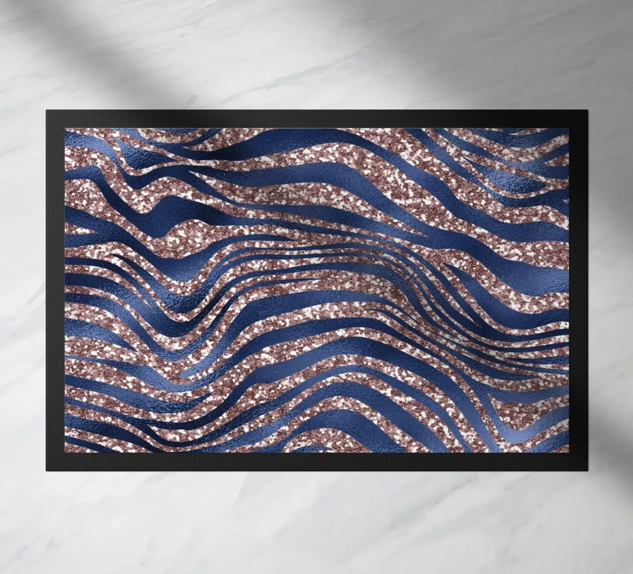 Blush & Navy Animal Pattern 7 zerbino da Yaso Design Animal