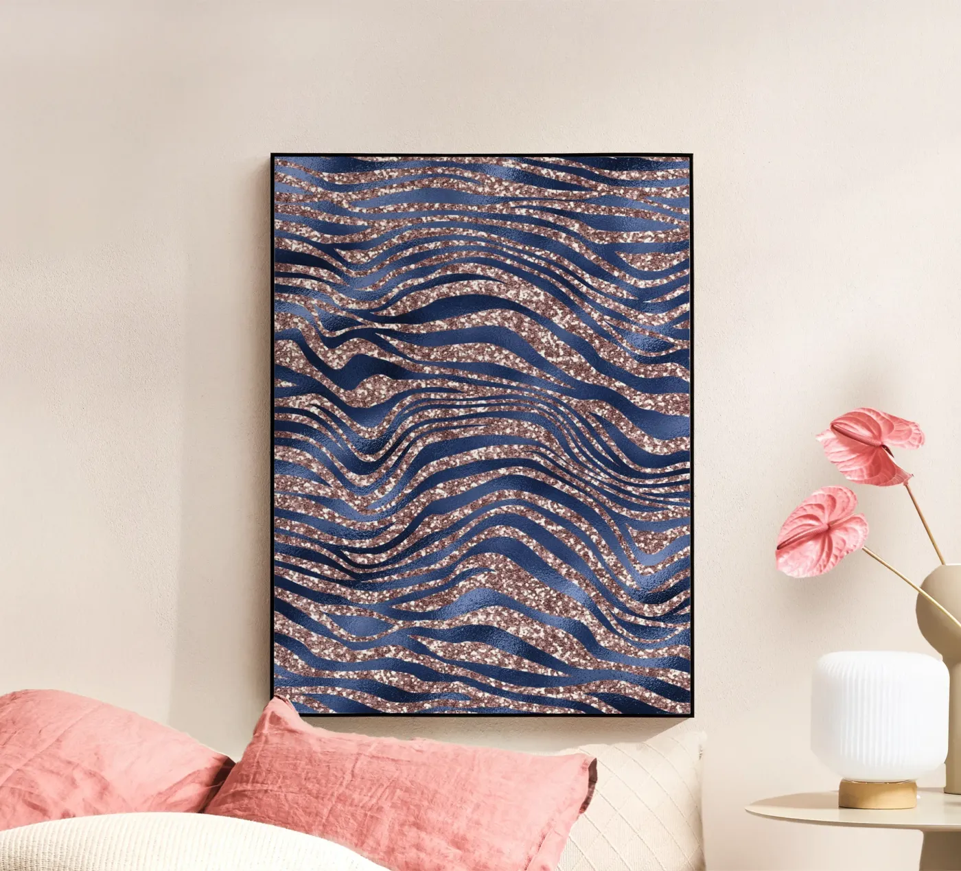 Blush & Navy Animal Pattern 7 plexiglass da Yaso Design Animal
