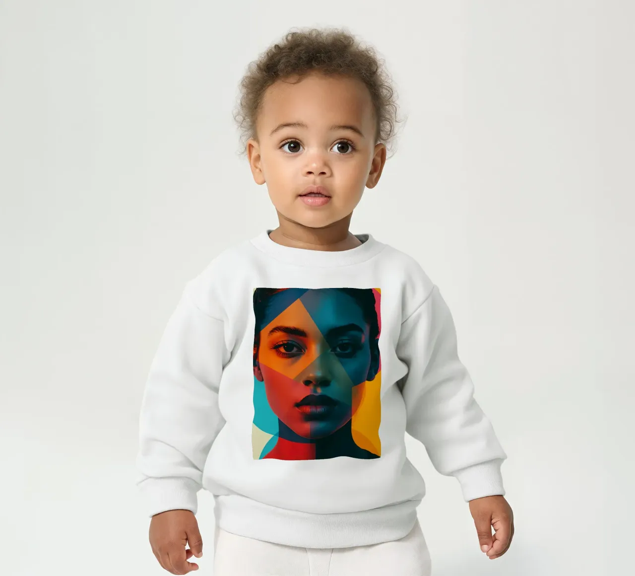 Volto di donna con forme geometriche e blocchi di colore felpa neonato da DesignDoodle