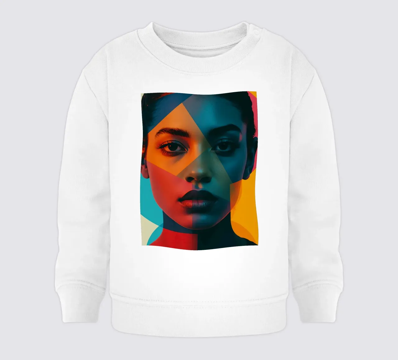 Volto di donna con forme geometriche e blocchi di colore felpa neonato da DesignDoodle