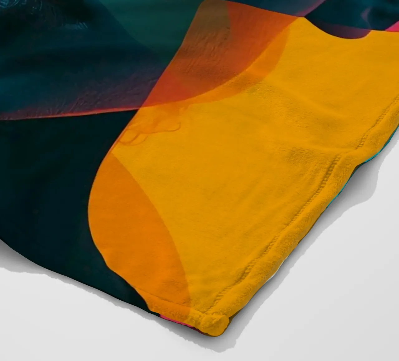 Woman's Face with Geometric Shapes and Color Blocking fleece blanket by DesignDoodle