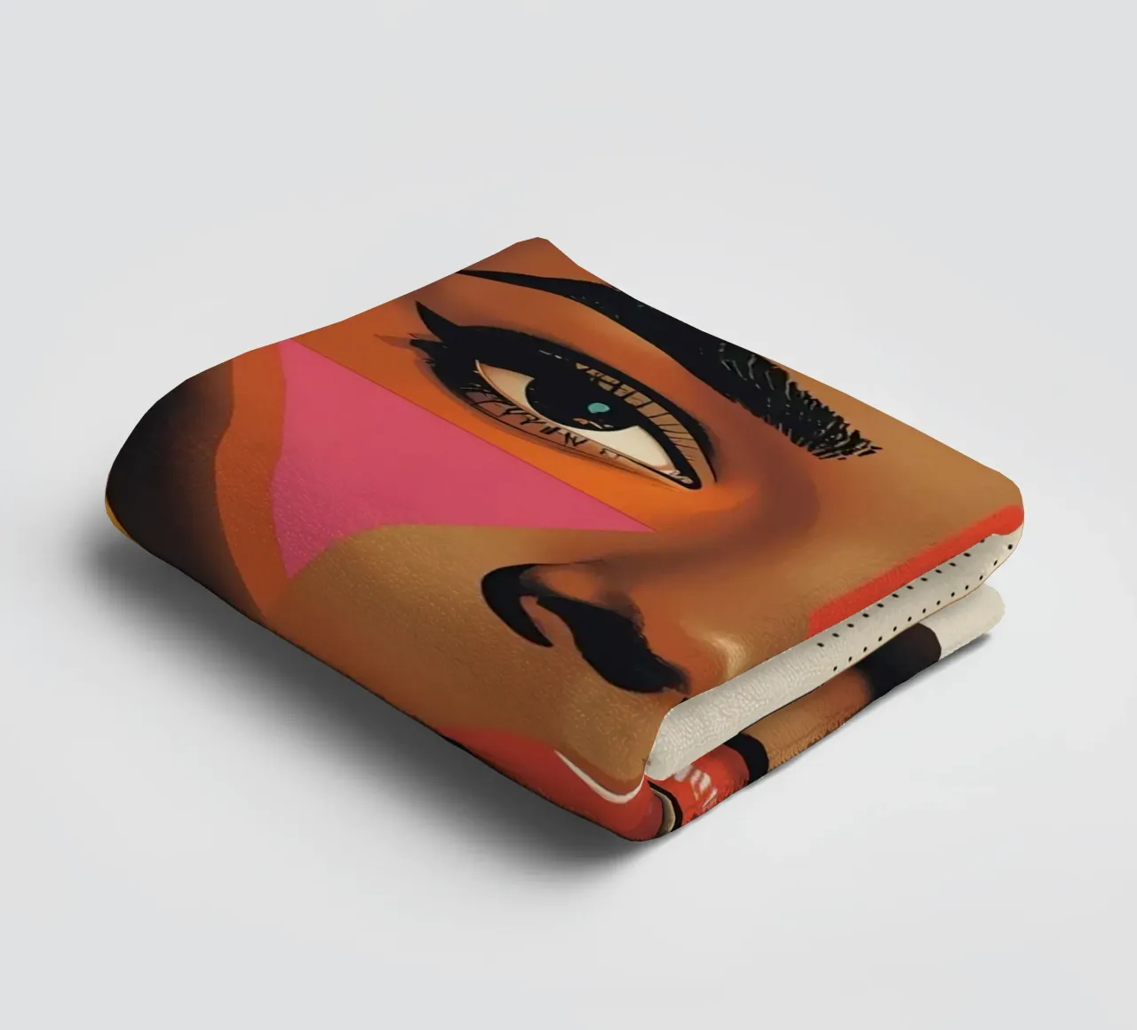 Volto di donna con forme geometriche e colori retrò asciugamano da bagno da DesignDoodle