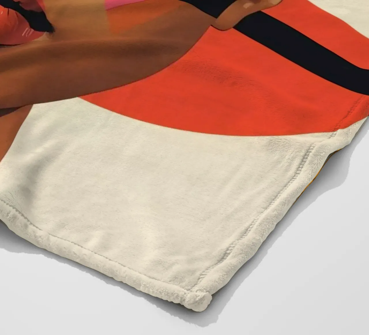 Volto di donna con forme geometriche e colori retrò coperta in pile da DesignDoodle