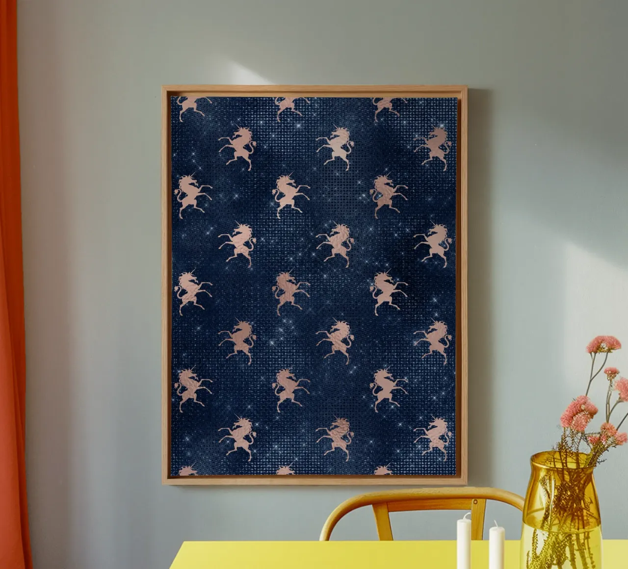 Blush & Navy 12 tela con Cornice a cassetta da Yaso Design & Art