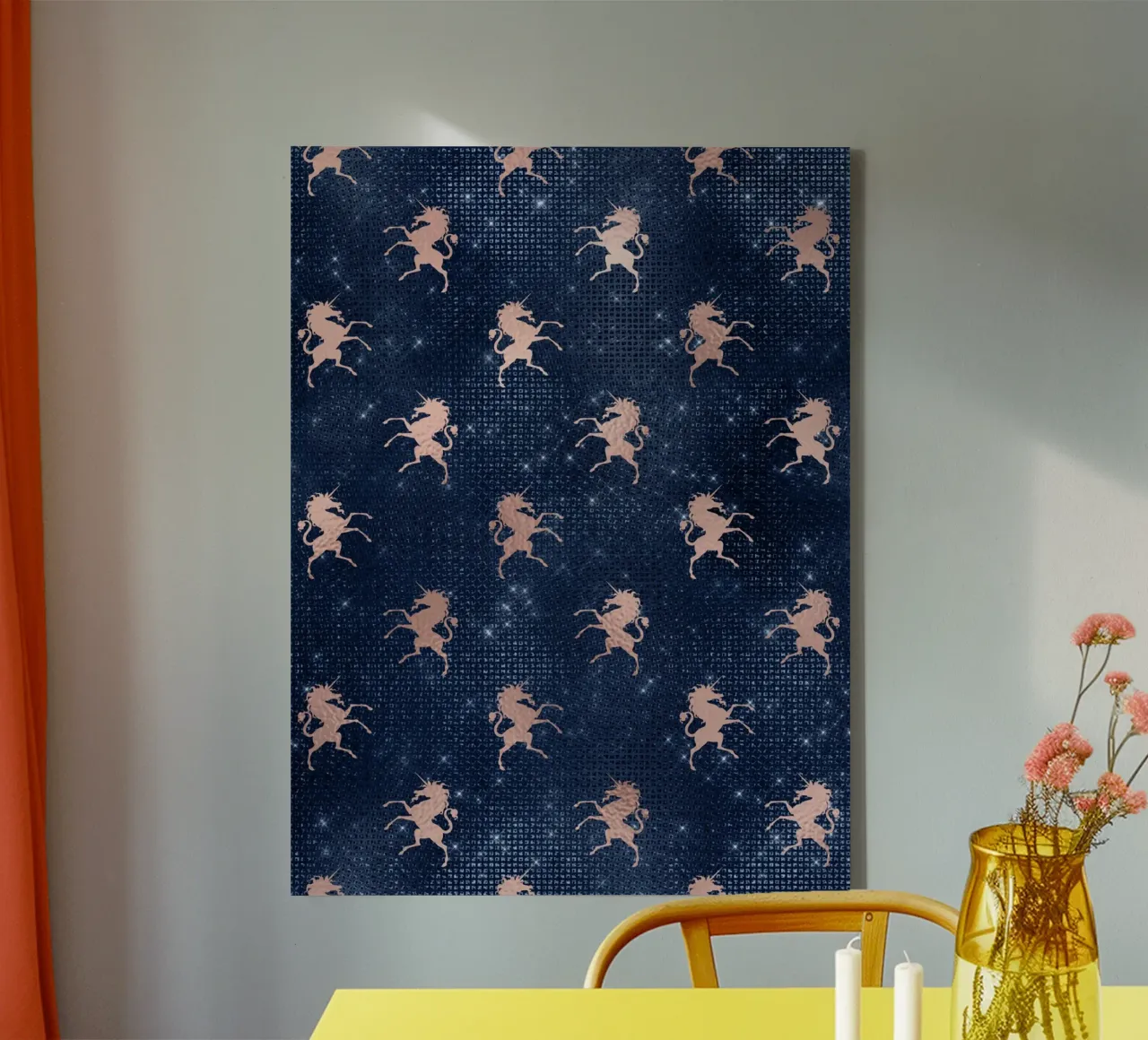 Blush & Navy 12 tela con Cornice a cassetta da Yaso Design & Art