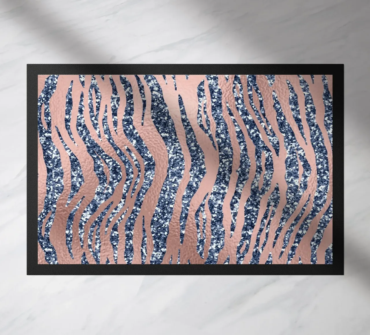 Blush & Navy Animal Pattern 16 zerbino da Yaso Design Animal