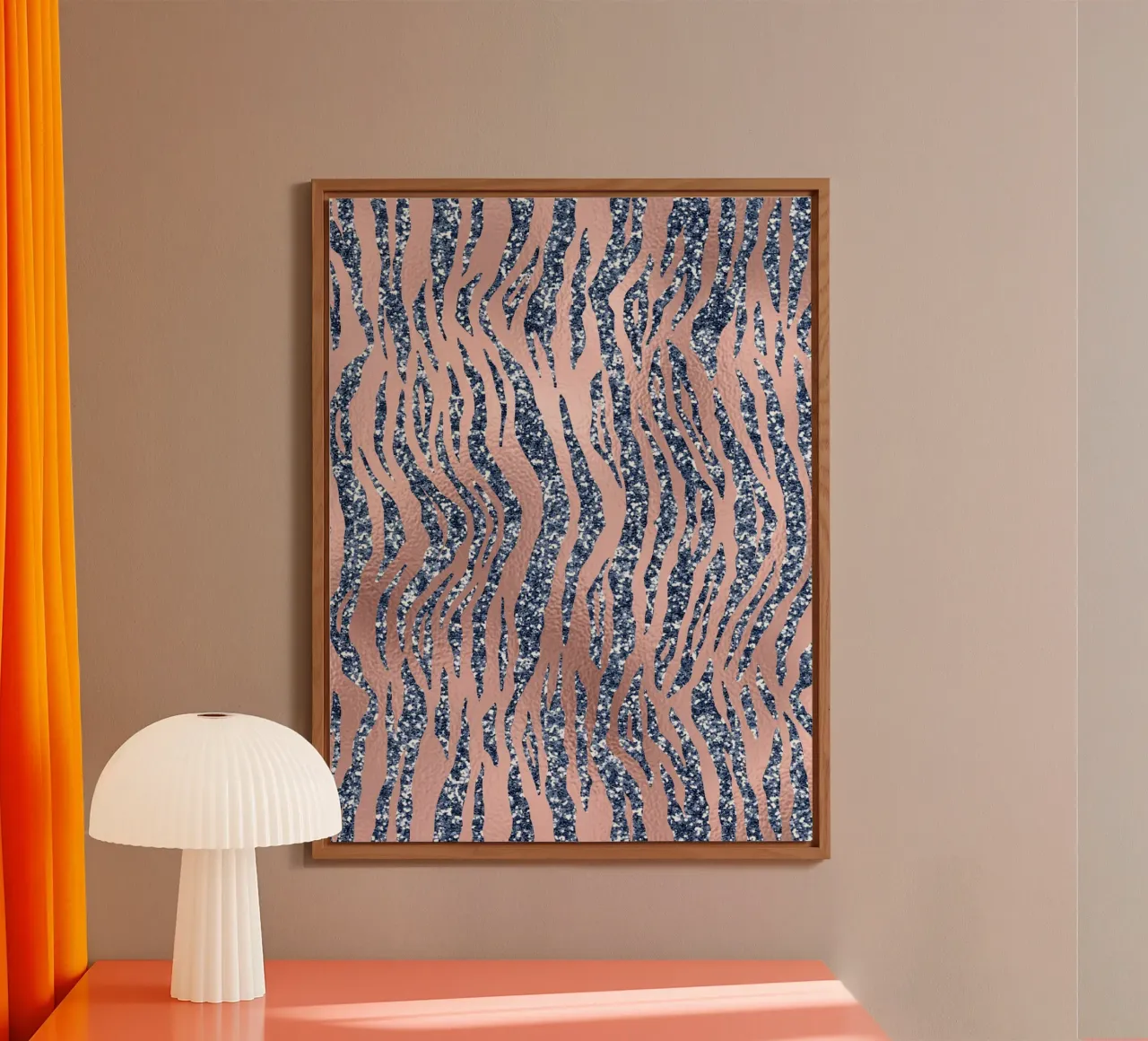 Blush & Navy Animal Pattern 16 alluminio dibond da Yaso Design Animal