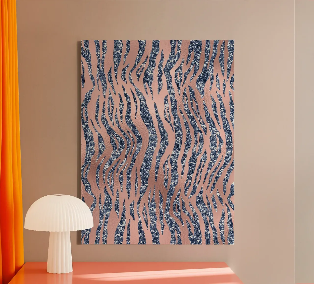 Blush & Navy Animal Pattern 16 tela con Cornice a cassetta da Yaso Design Animal