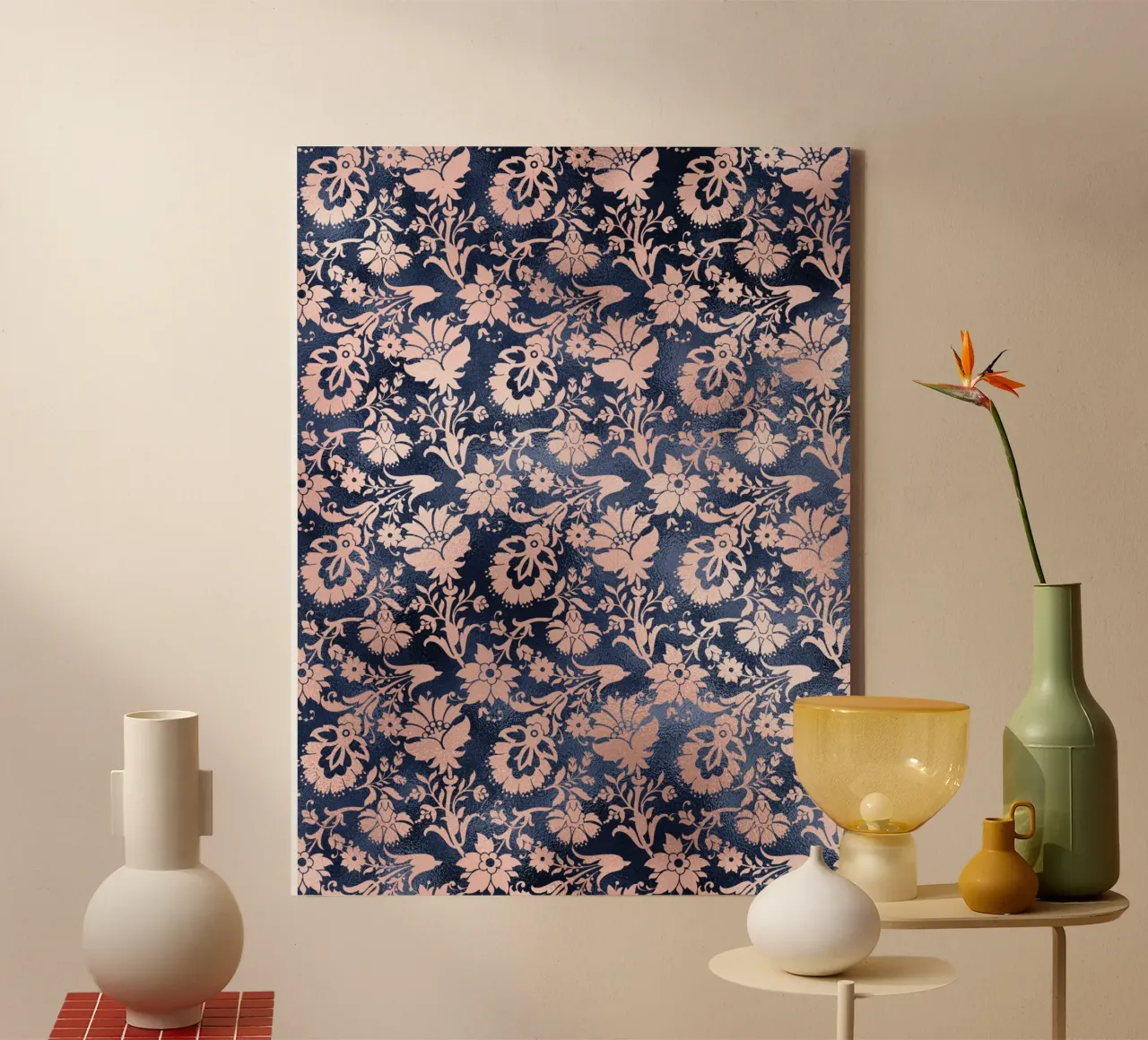 Blush & Navy 17 tela con Cornice a cassetta da Yaso Design & Art
