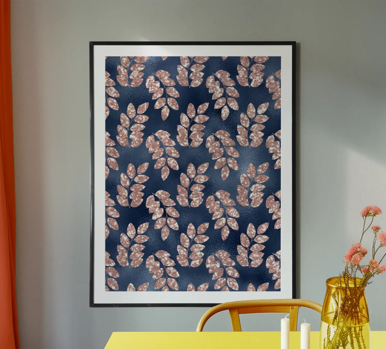 Blush & Navy 18 poster con telaio in alluminio da Yaso Design & Art