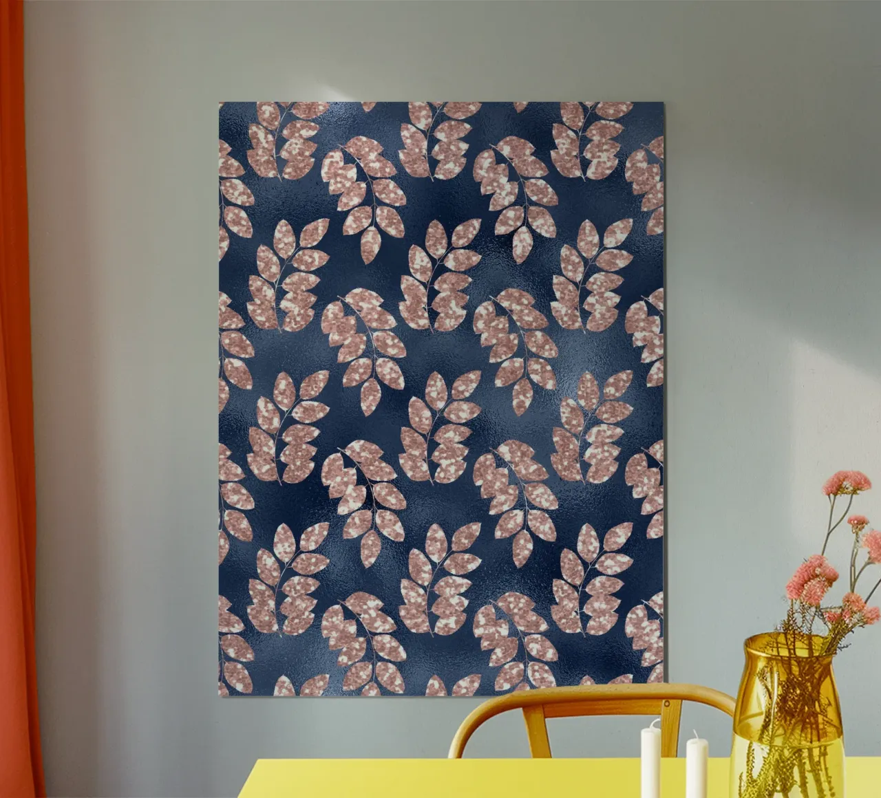 Blush & Navy 18 poster con telaio in alluminio da Yaso Design & Art