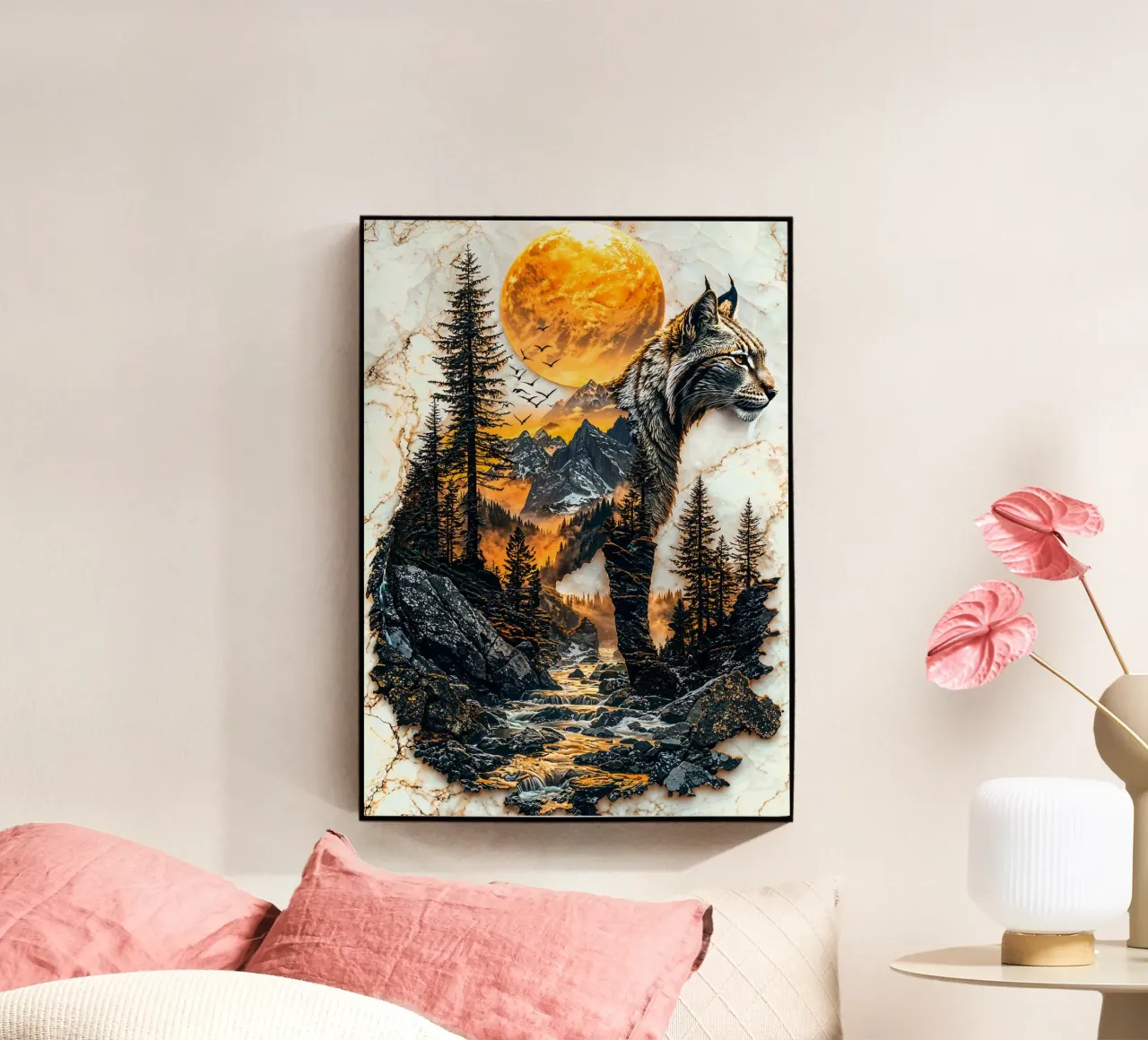 Lynx Mountain Sunset plexiglass da Pixaverse