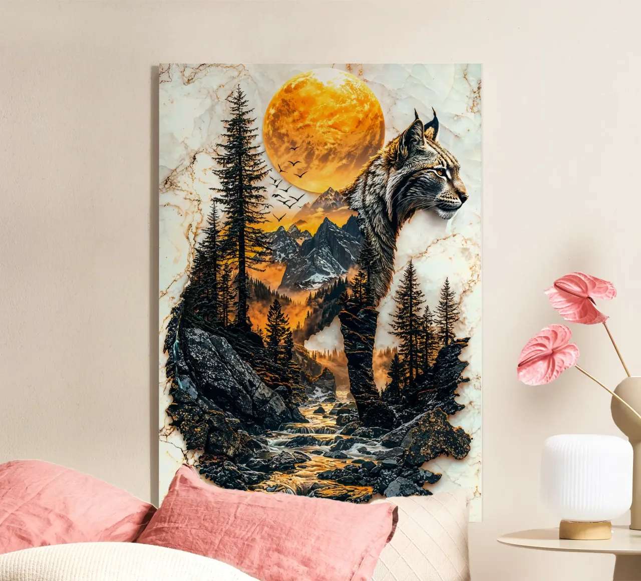 Lynx Mountain Sunset plexiglass da Pixaverse