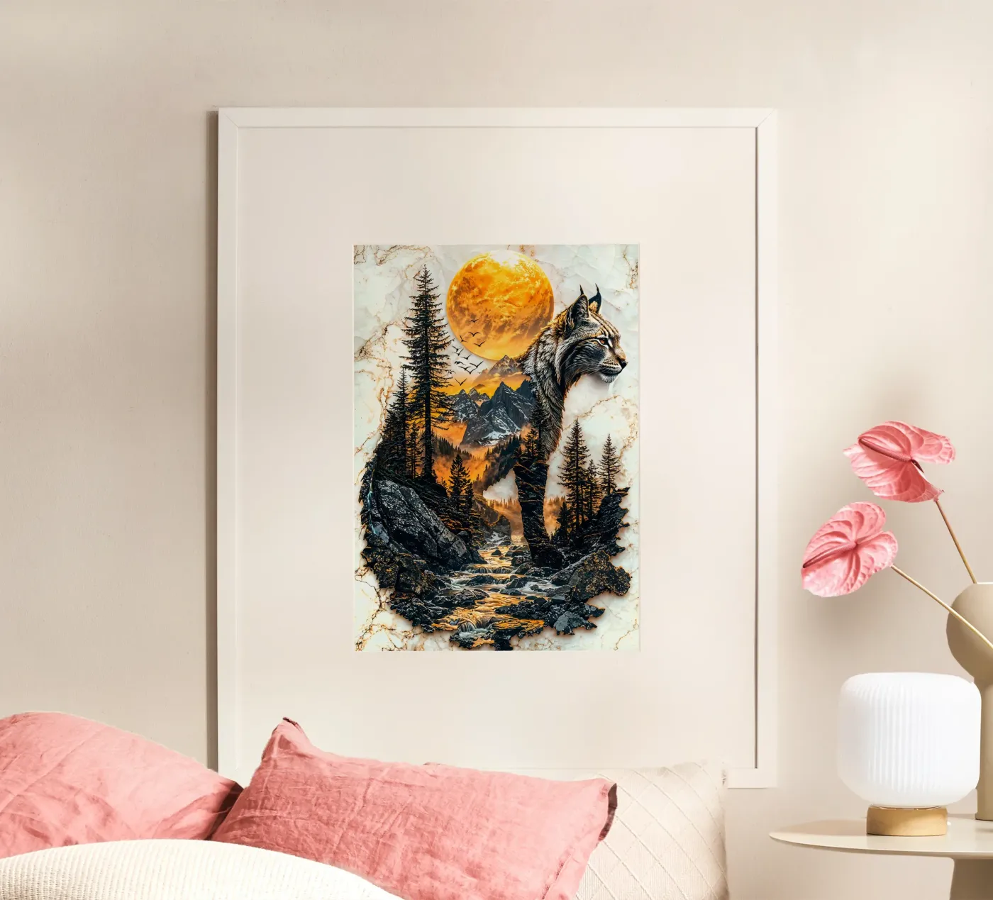 Lynx Mountain Sunset poster da Pixaverse