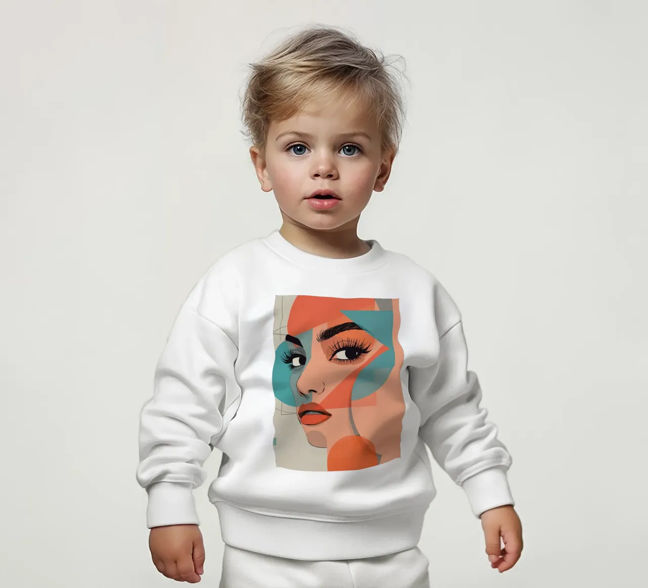 Volto di donna con illustrazione di forme geometriche felpa neonato da DesignDoodle