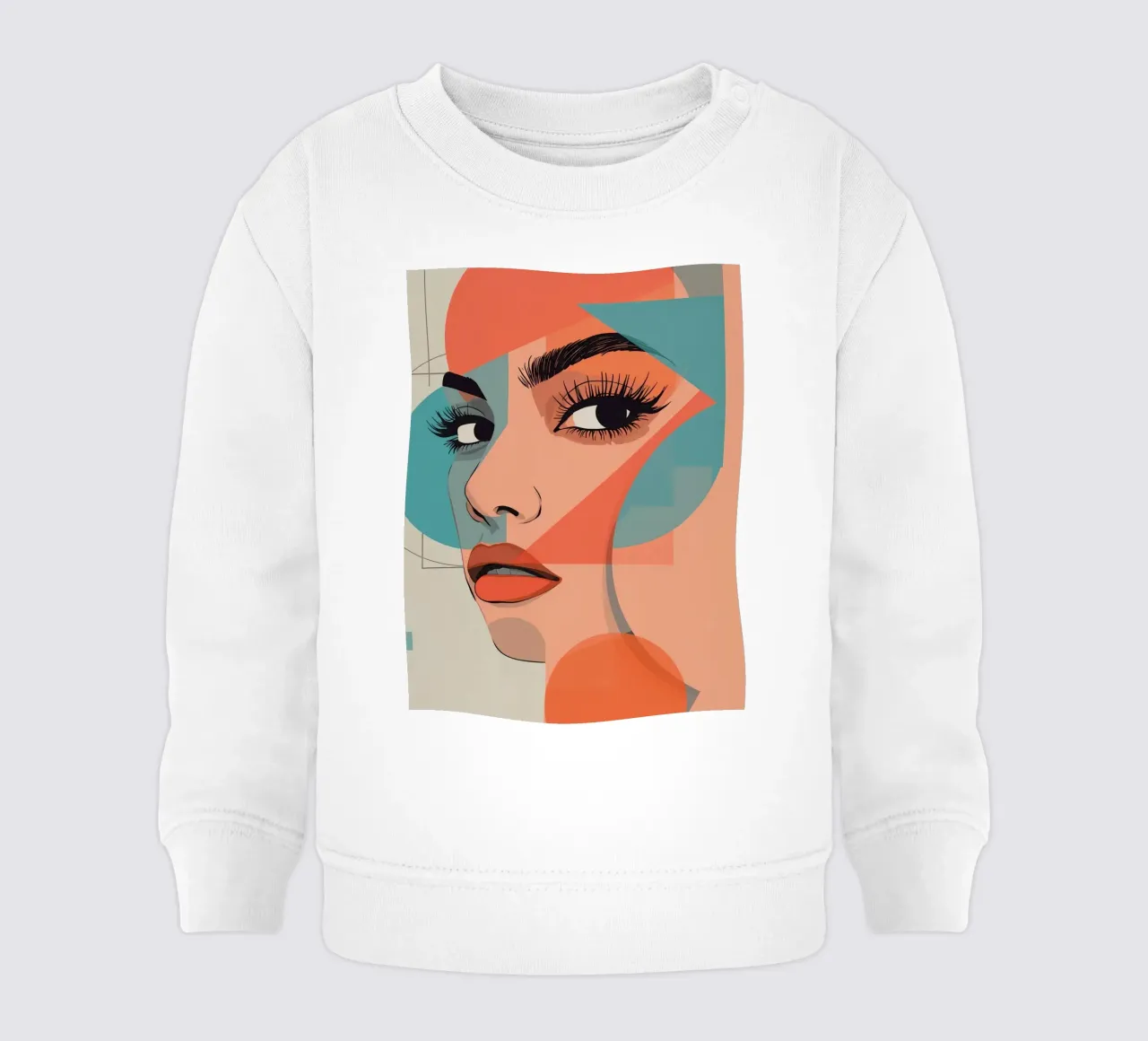 Volto di donna con illustrazione di forme geometriche felpa neonato da DesignDoodle